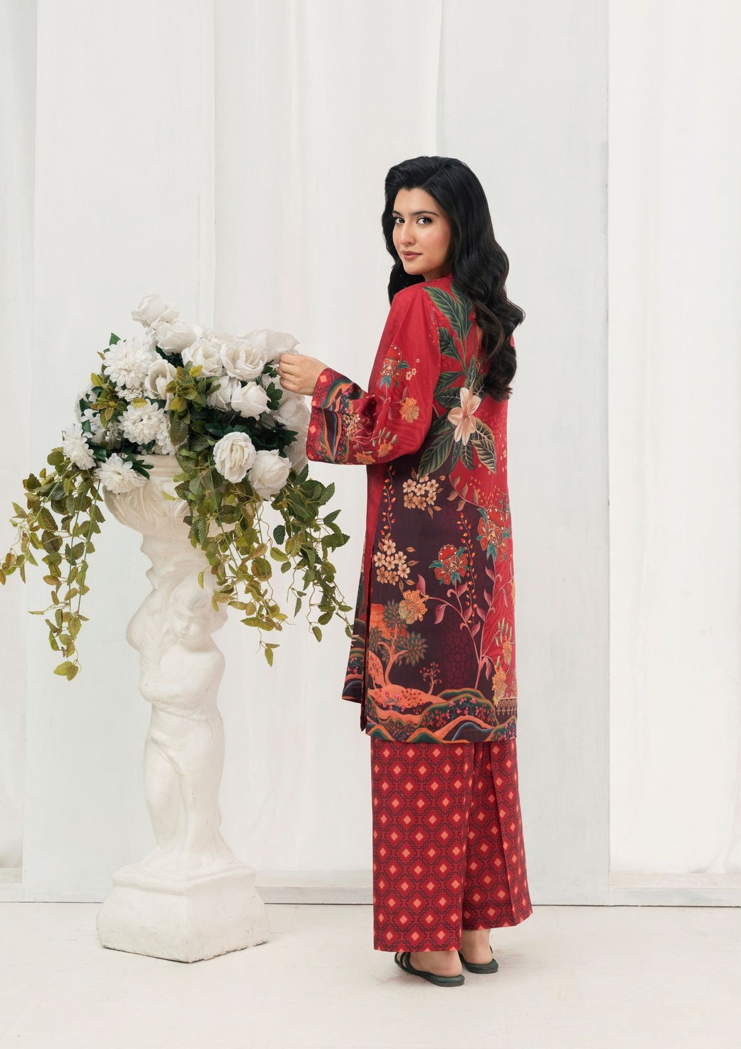 2Pc Printed Arabic Silk AML-W25-0040