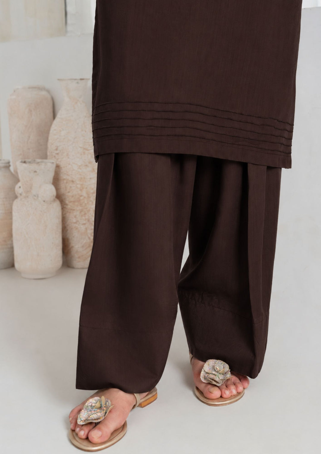 3Pc Silk Viscose with Farshi Shalwar with Organza Dupatta RIW-R26-0040