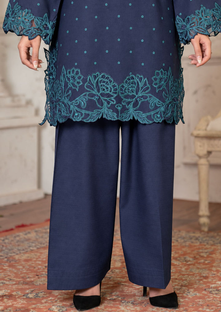2Pc Multi Embroidered Khaddar Teal Blue SAY-W26-0028
