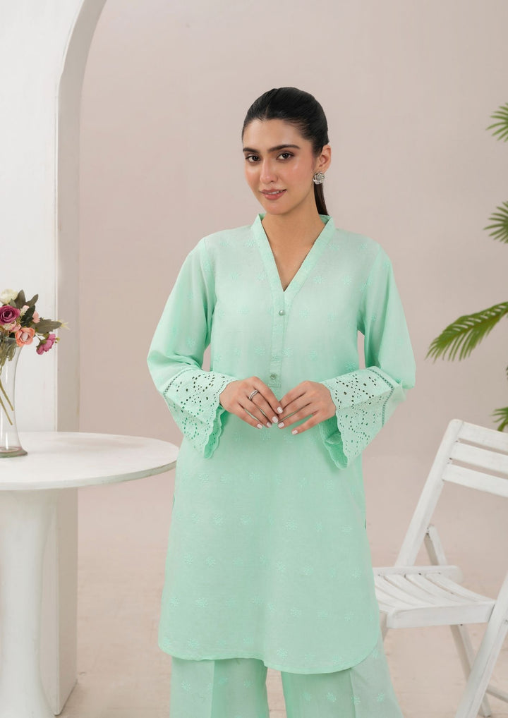 2pc Schiffli Embroidered Set Rozana-S25-0020
