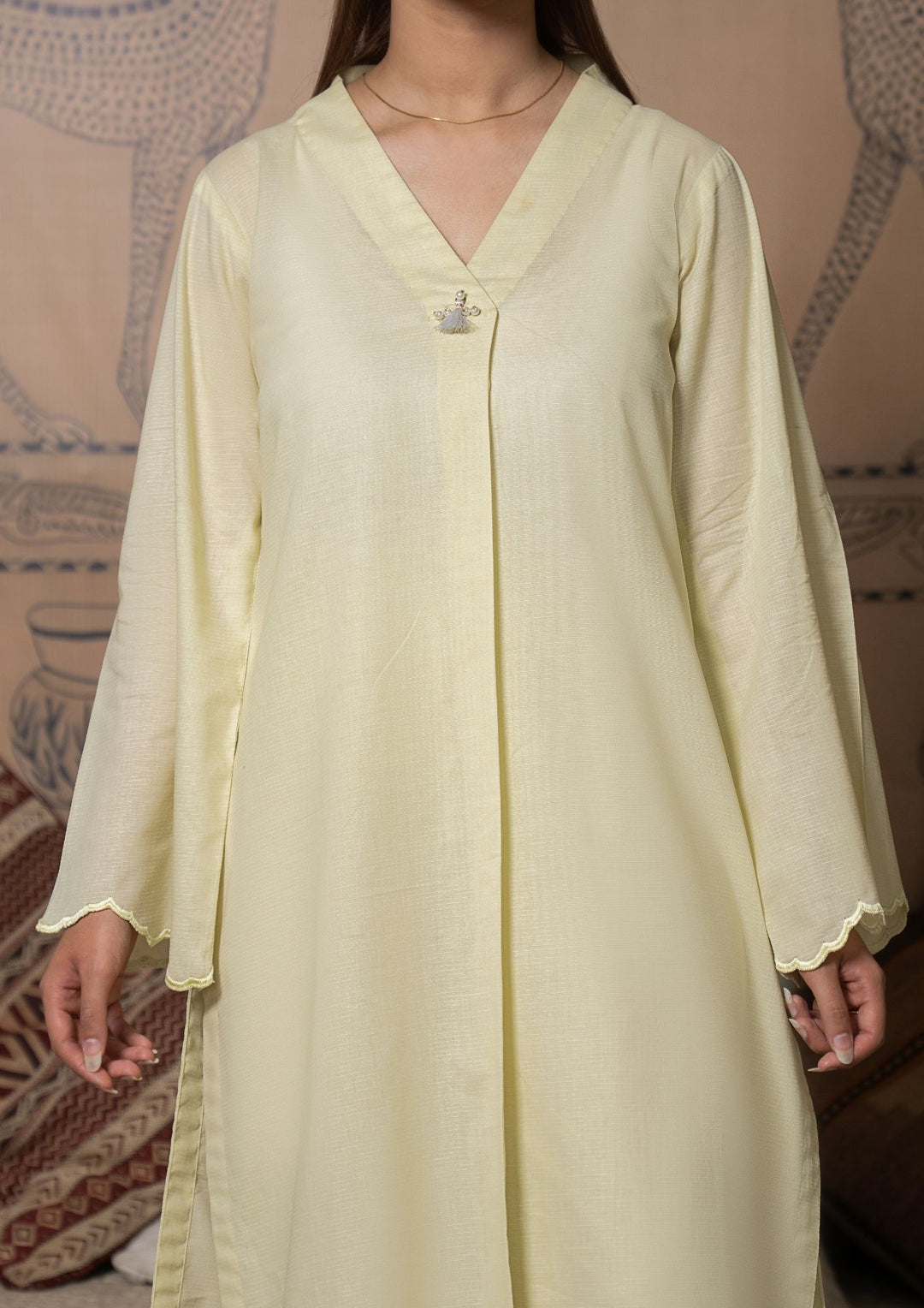 2Pc Cotton Lawn Soft Lemon ROZ-R26-0013