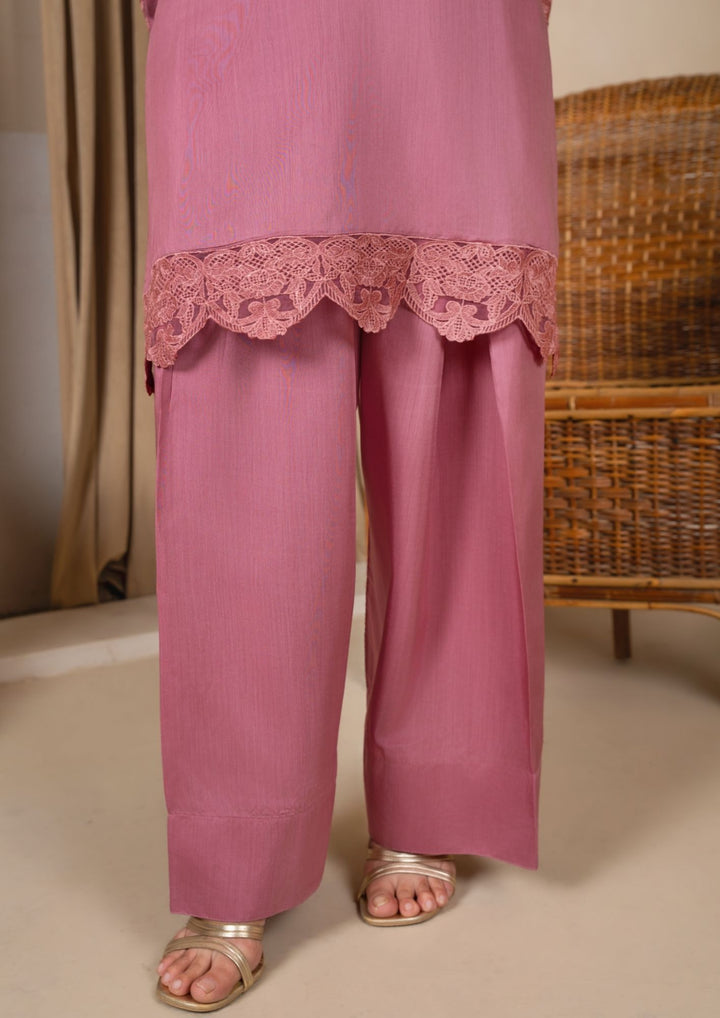 3Pc Embroidered Silk Viscose with Farshi Shalwar Tea Pink JASHAN-J26-0013