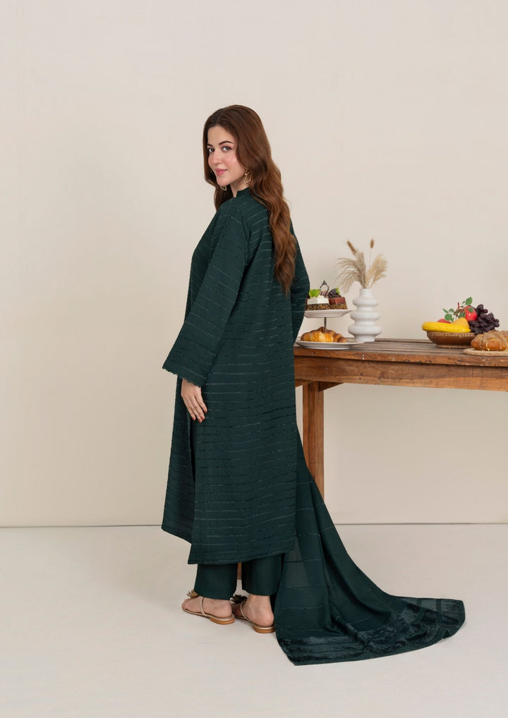 3pc Alpine Velvet Shirt with Velvet Border Shawl and Plain Trouser AML-W25-0013