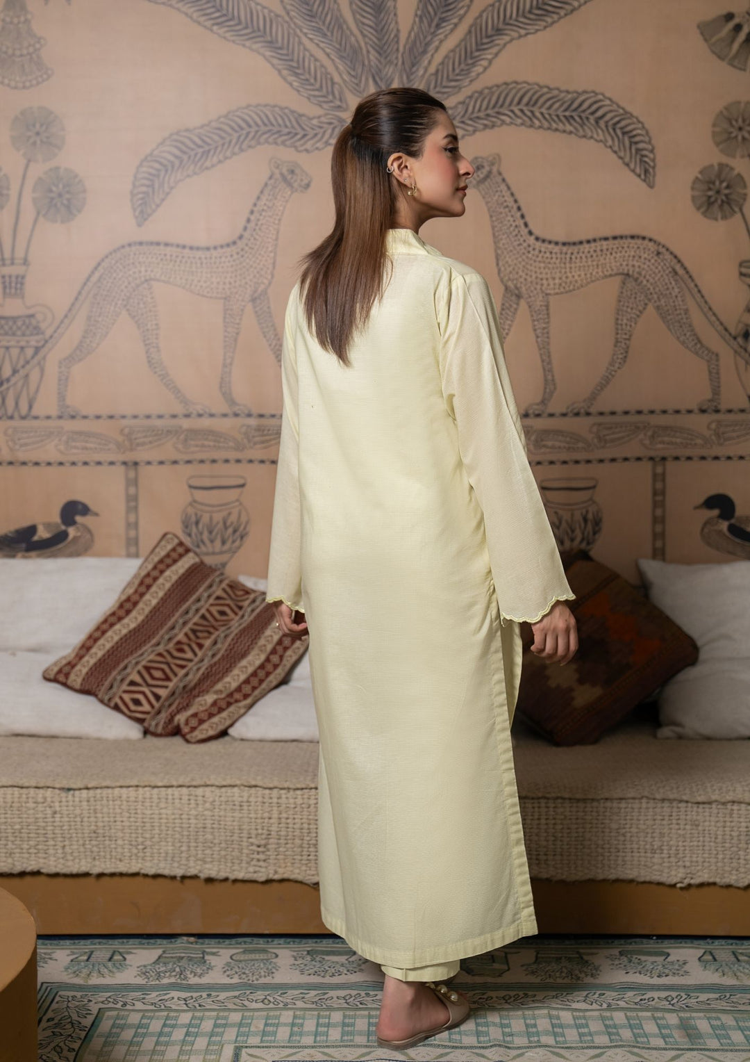 2Pc Cotton Lawn Soft Lemon ROZ-R26-0013