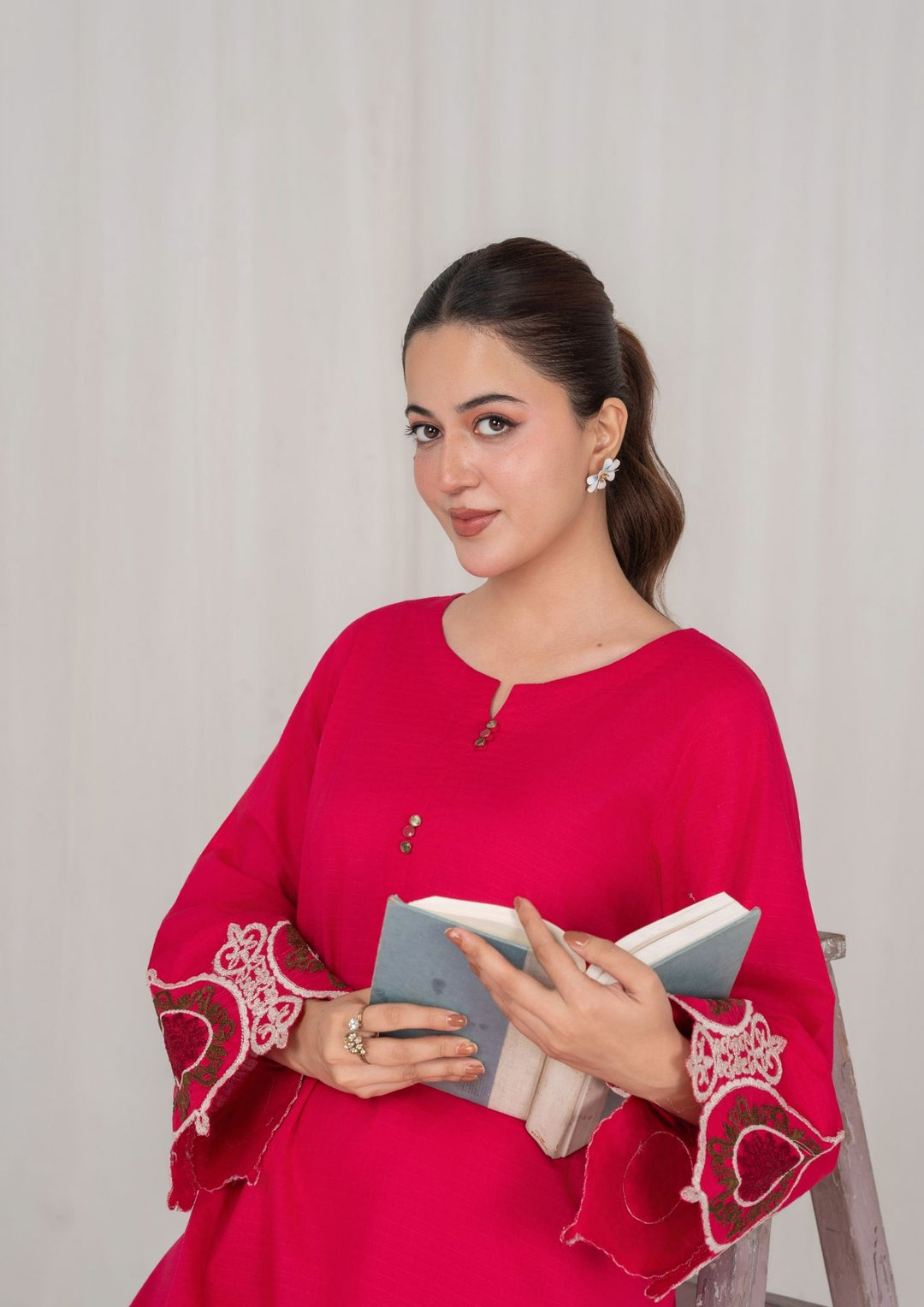 2Pc Hot Pink Embroidered Lawn RIW-R26-0011