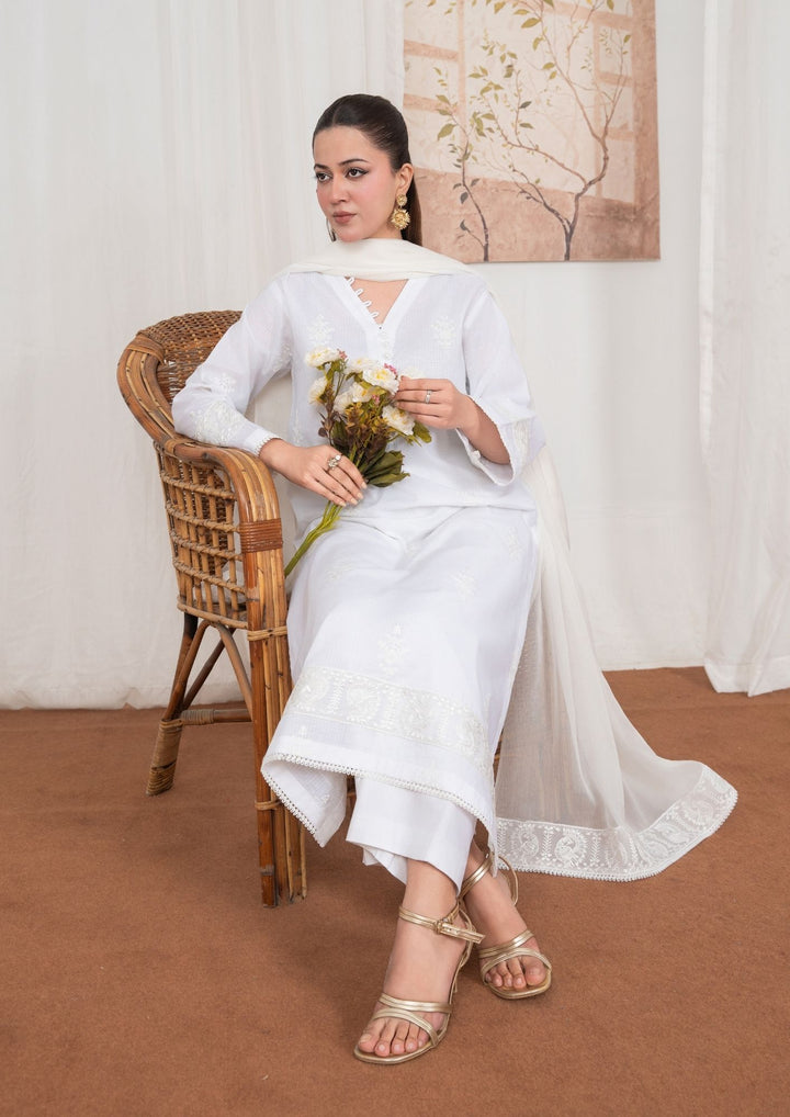 3Pc Embroidered Textured Lawn with Embroidered Border Chiffon Dupatta JASHAN-J26-0036