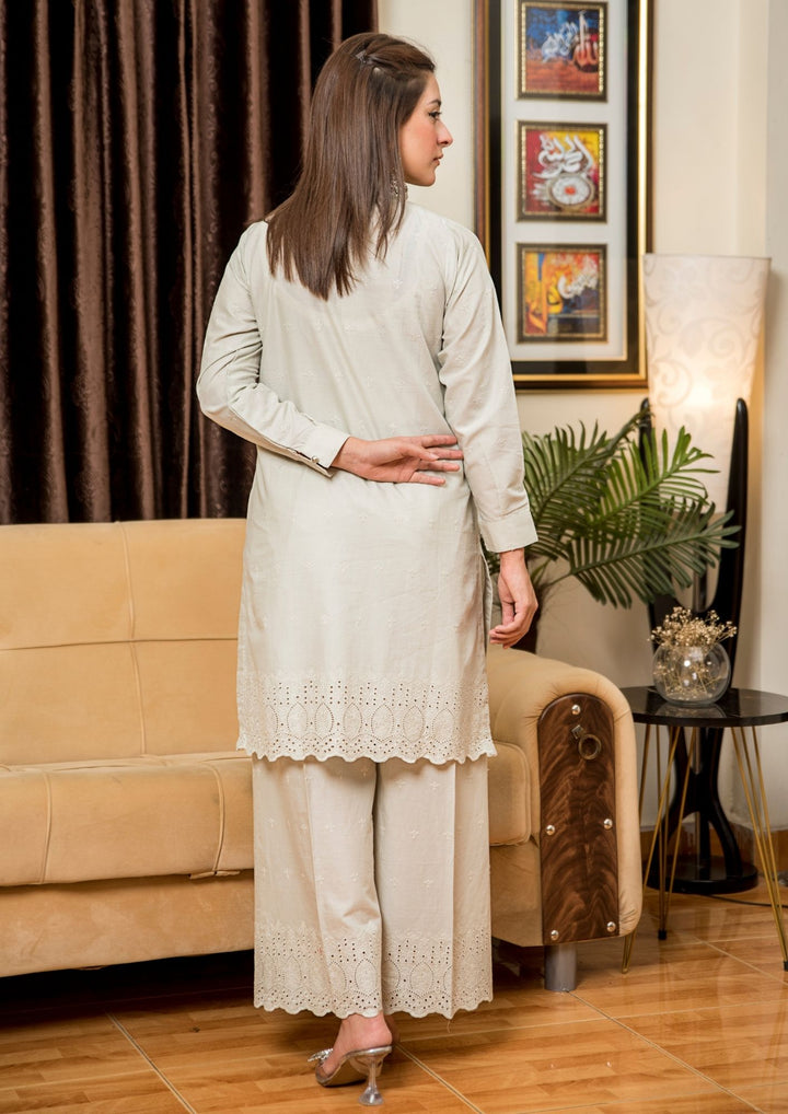 2pc Schiffli Embroidered Set Rozana-S25-0021