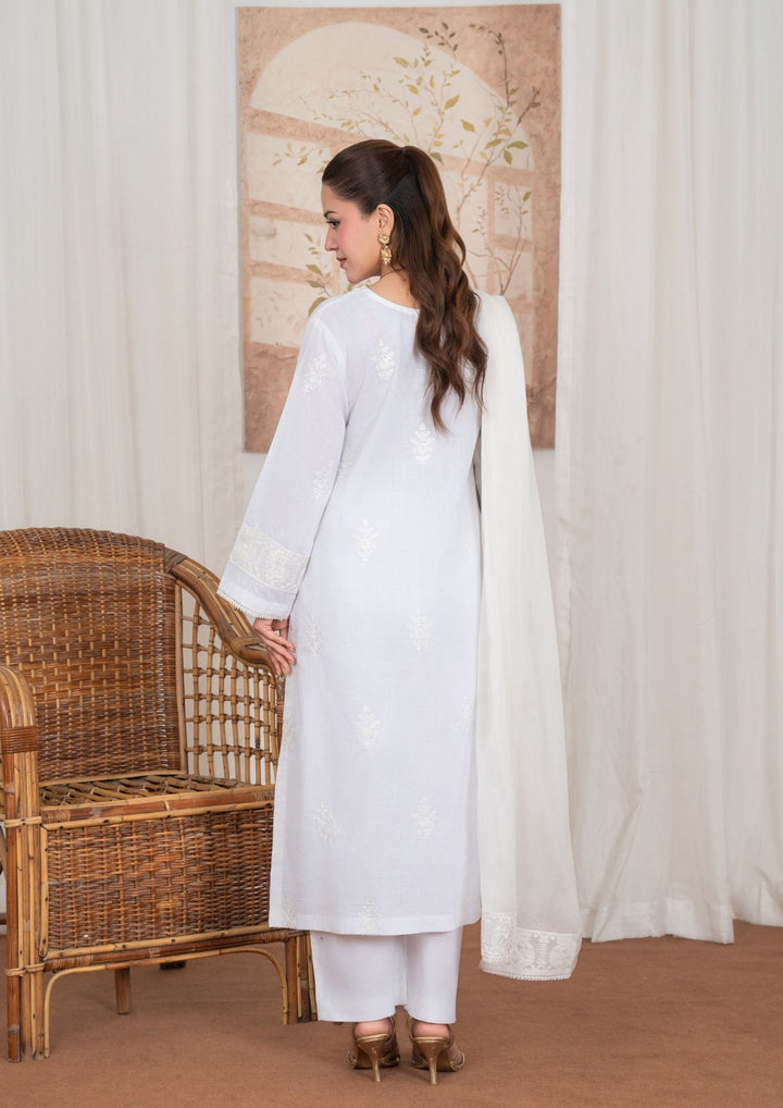 3Pc Embroidered Textured Lawn with Embroidered Border Chiffon Dupatta JASHAN-J26-0036