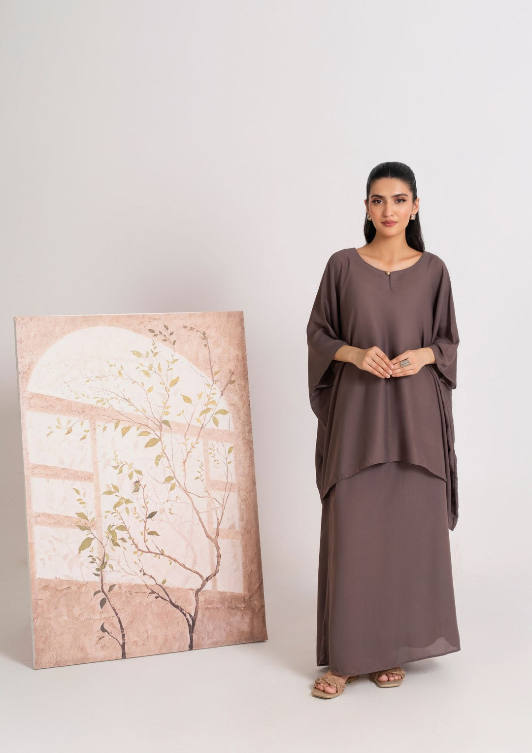 2PC Georgette Kaftan with Skirt JUPITER-F25-0004