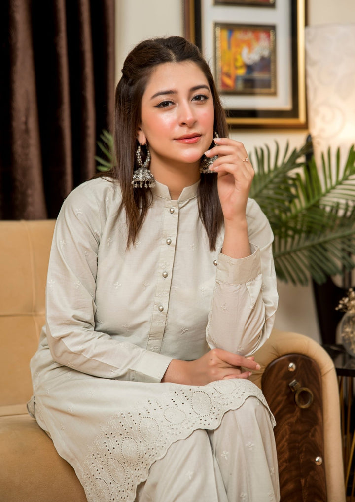 2pc Schiffli Embroidered Set Rozana-S25-0021