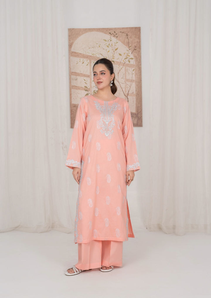 2Pc Peach Embroidered Lawn RIW-R26-0012