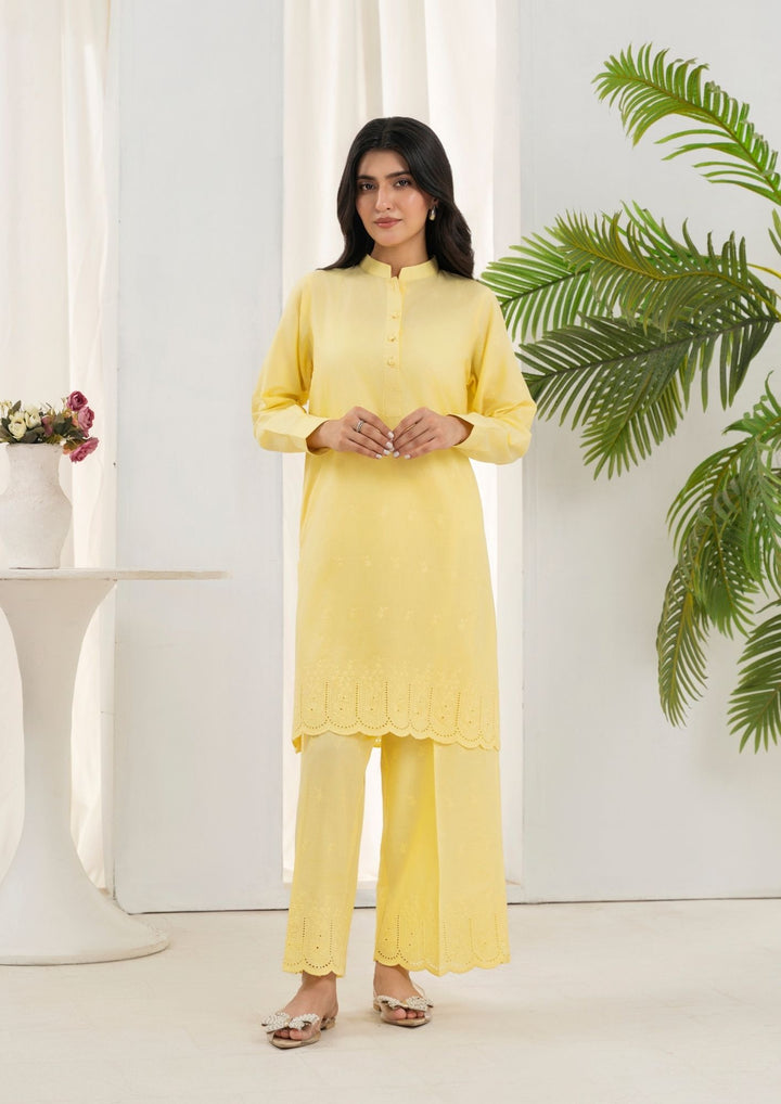 2pc Schiffli Embroidered Set Rozana-S25-0022