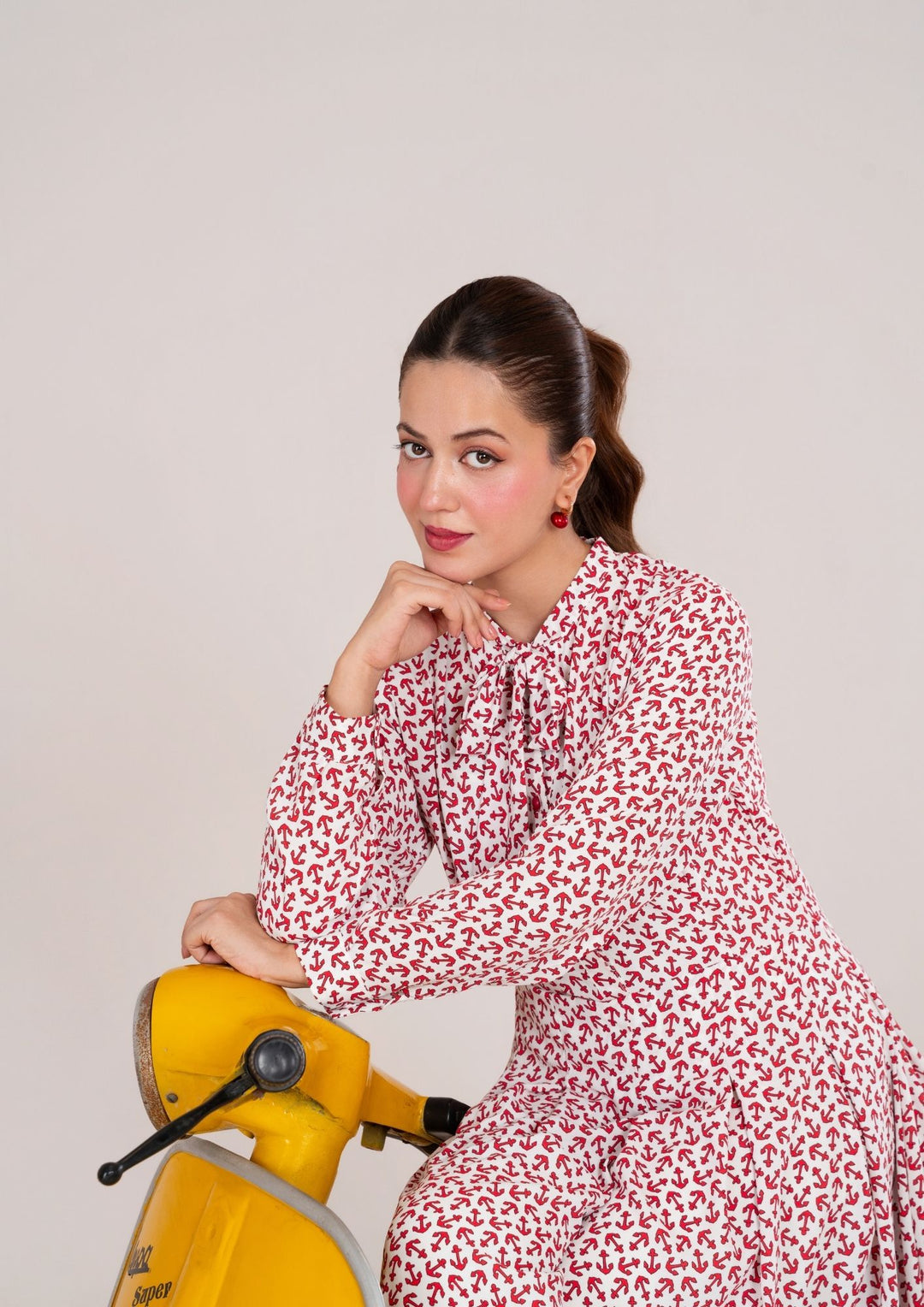 1Pc Digital Print Georgette Long Tunic JUPITER-F25-0035