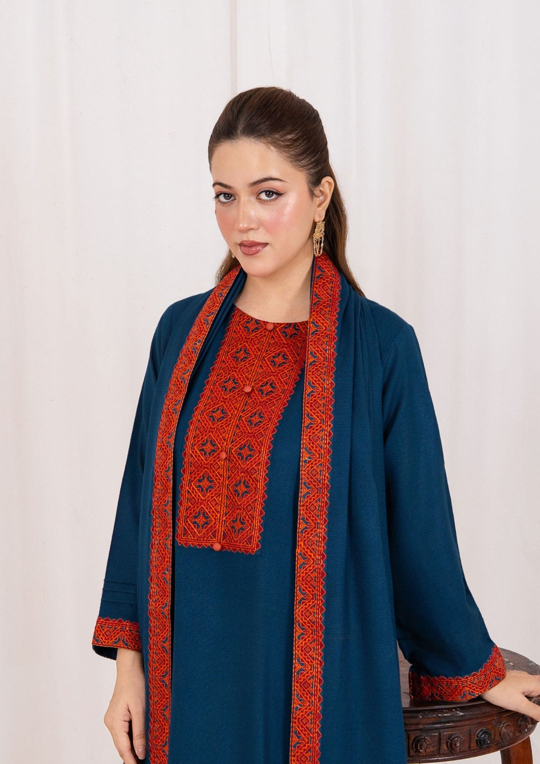 3pc Embroidered Alpine with Embroidered Border Shawl AML-W25-0028