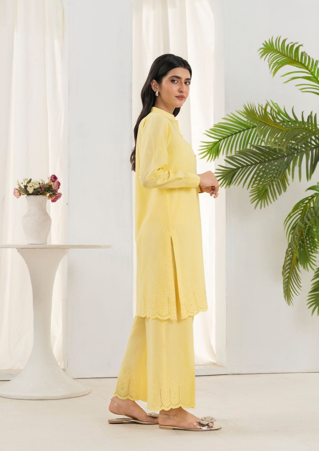 2pc Schiffli Embroidered Set Rozana-S25-0022