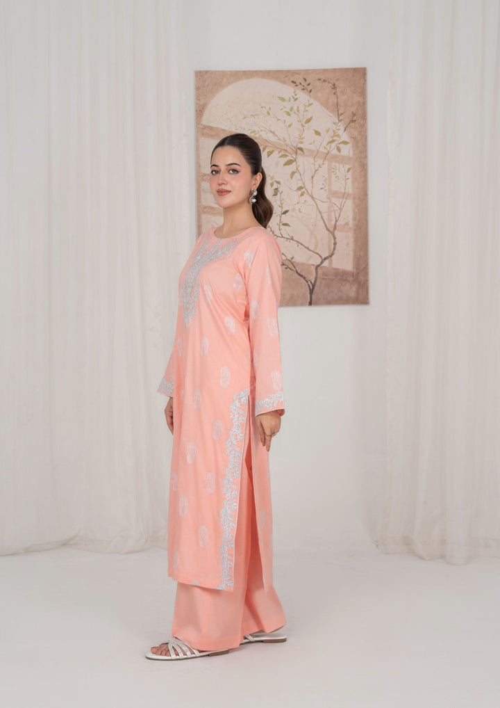 2Pc Peach Embroidered Lawn RIW-R26-0012