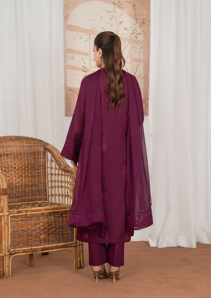 3Pc Embroidered Lawn with Embroidered Border Chiffon Dupatta JASHAN-J26-0037