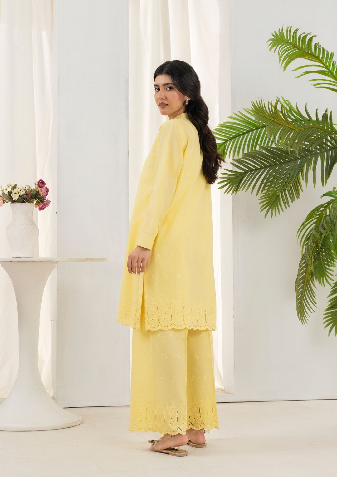 2pc Schiffli Embroidered Set Rozana-S25-0022