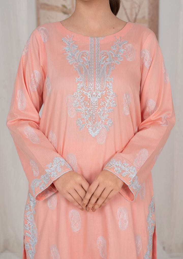 2Pc Peach Embroidered Lawn RIW-R26-0012
