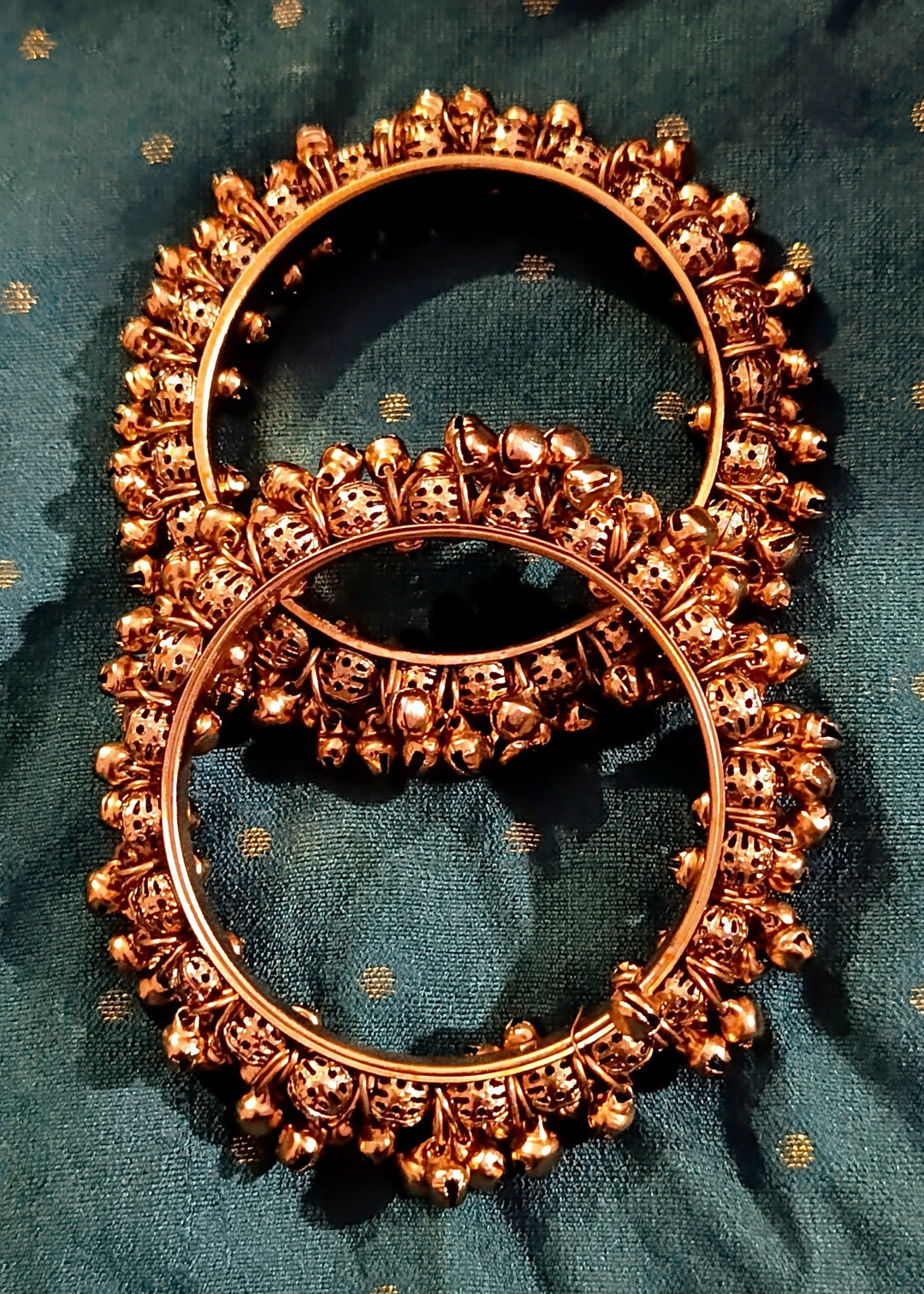 Kashmiri Ghungroo Kangan Chan Chan Antique Gold PMB-0168