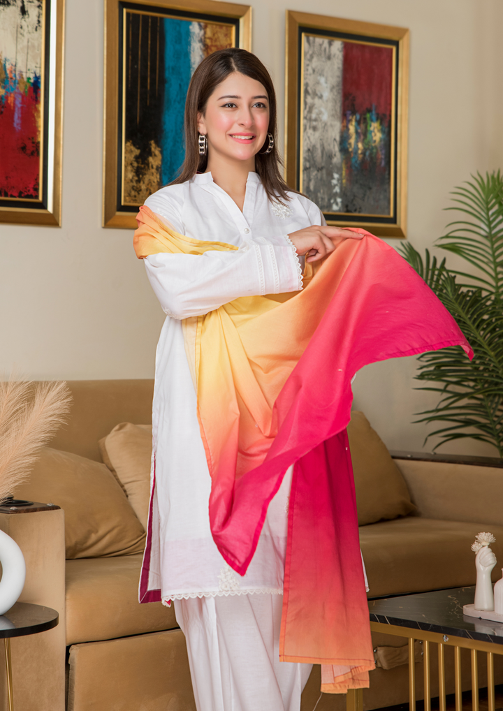 3Pc Embroidered Cotton Lawn with Ombre Printed Lawn Dupatta OMBRE-O25-0002