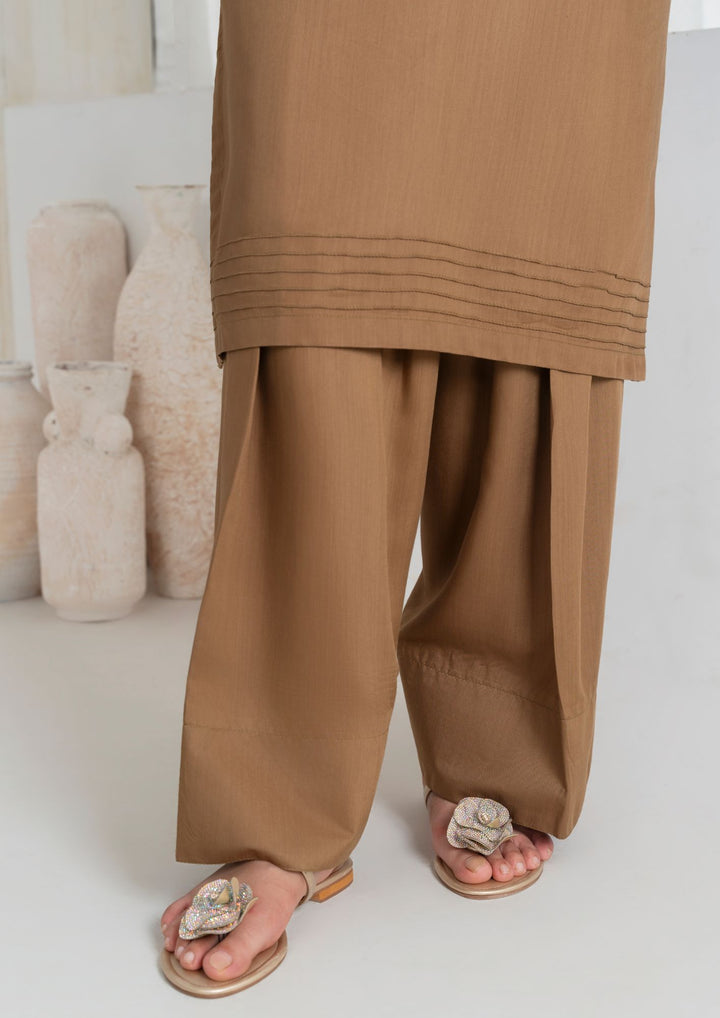 3Pc Silk Viscose with Farshi Shalwar with Organza Dupatta AML-S25-0057