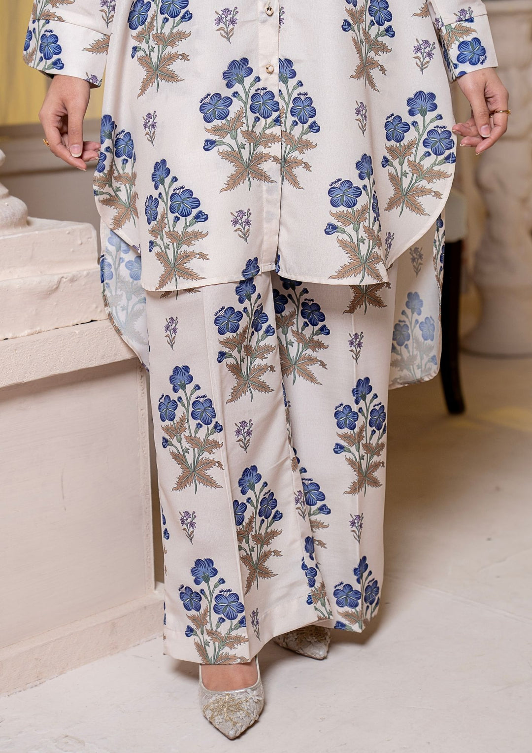 2Pc Digital Print Arabic Silk Lawn Gulmeena-G26-0015