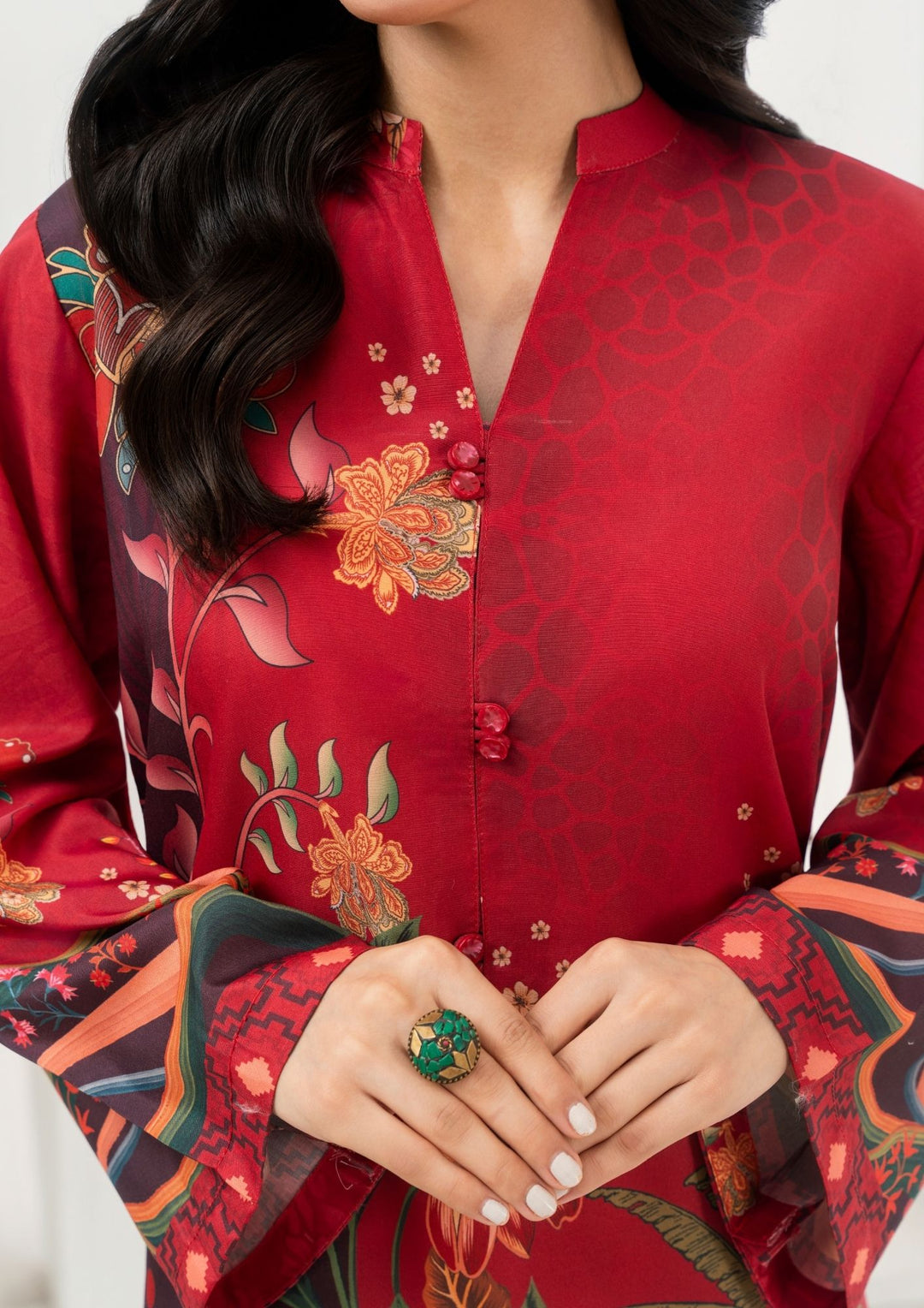 2Pc Printed Arabic Silk AML-W25-0040