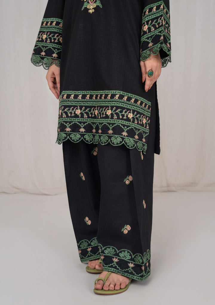 3Pc Black Embroidered Lawn with Chiffon Dupatta RIW-R26-0001