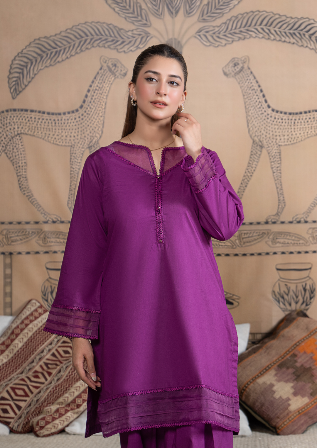 2pc Cotton Lawn Deep Purple ROZ-R26-0011
