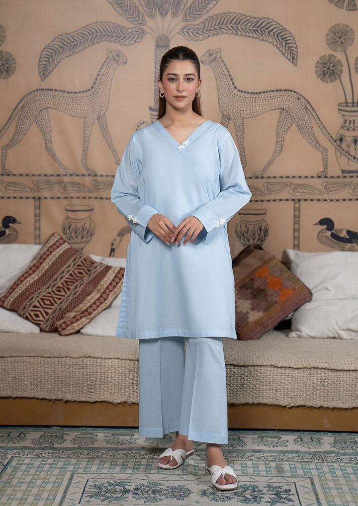 2Pc Cotton Lawn Powder Blue ROZ-R26-0015