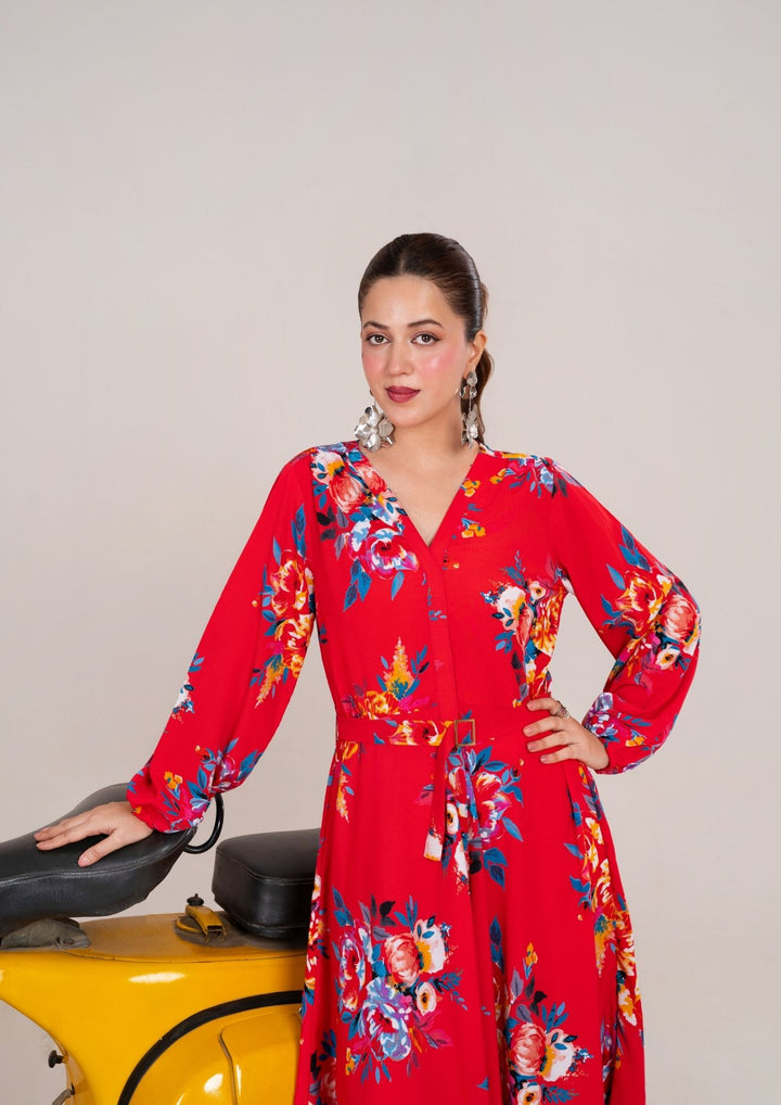 1Pc Digital Print Georgette Long Tunic JUPITER-F25-0036