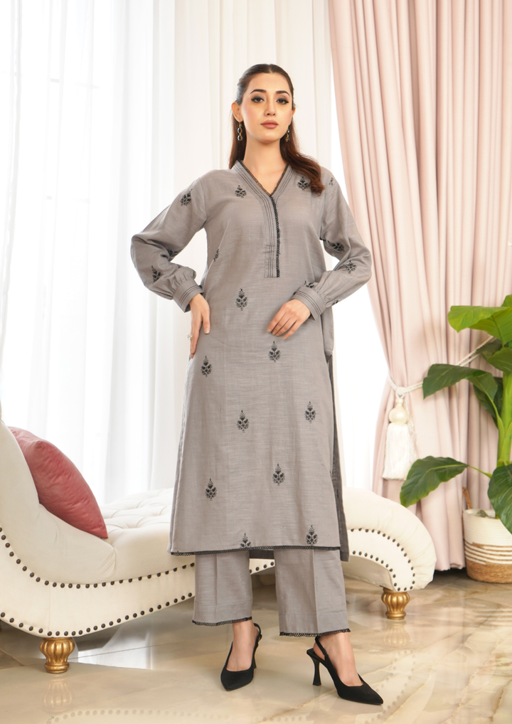 2pc Embroidered Khaddar W24-EMB-0002