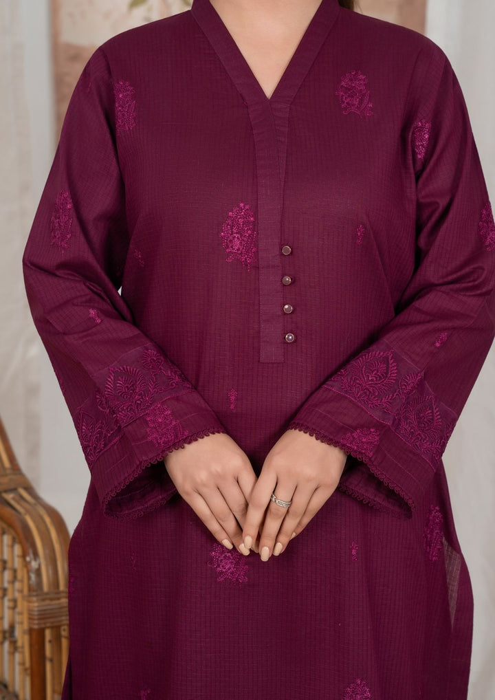 3Pc Embroidered Lawn with Embroidered Border Chiffon Dupatta JASHAN-J26-0037