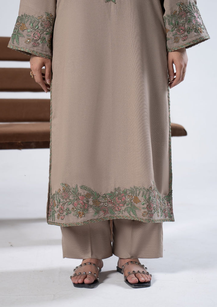 3Pc Embroidered Alpine Karandi Mouse Grey SAY-W26-0014