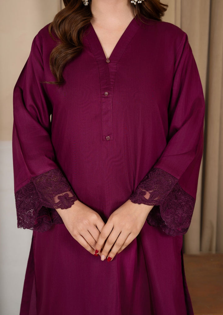 3Pc Embroidered Silk Viscose with Farshi Shalwar Magenta JASHAN-J26-0011
