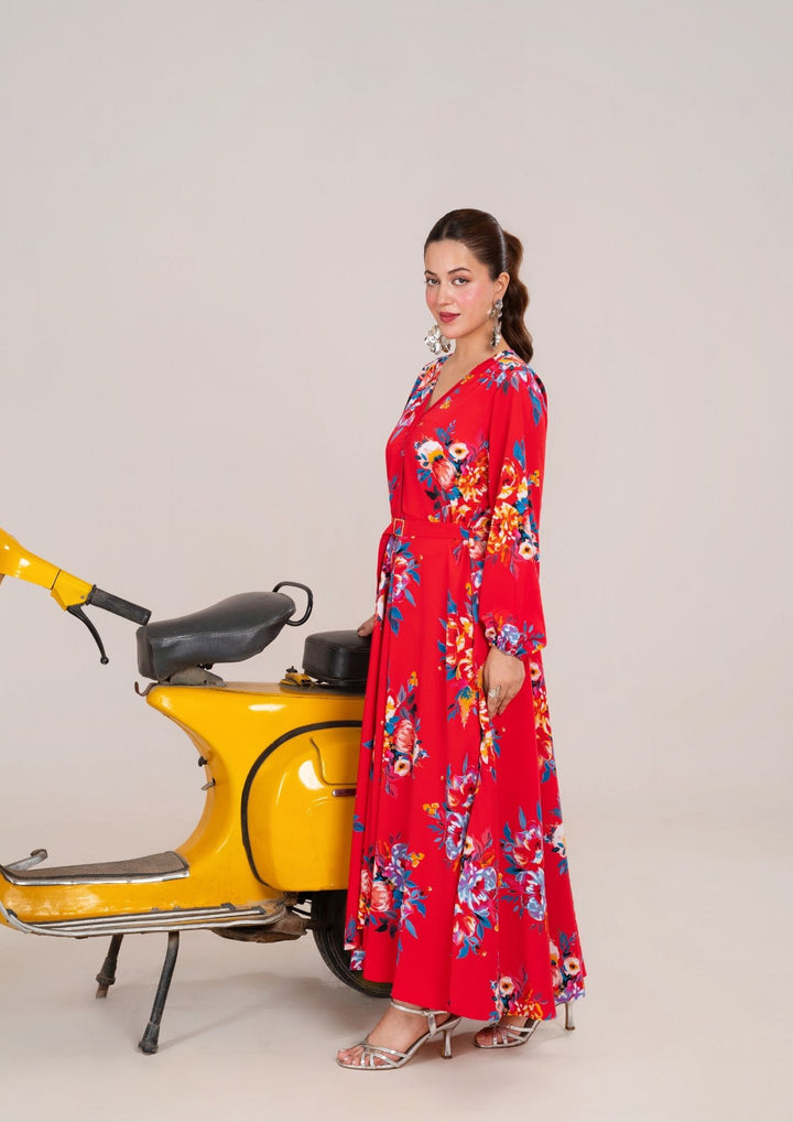 1Pc Digital Print Georgette Long Tunic JUPITER-F25-0036