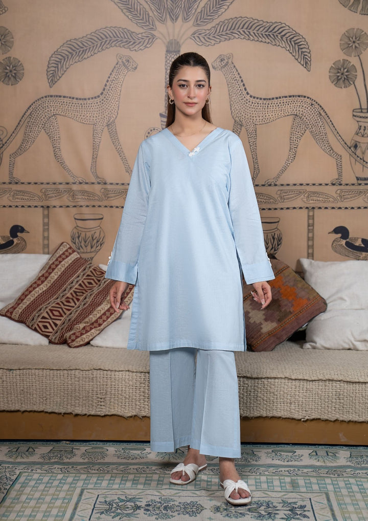 2Pc Cotton Lawn Powder Blue ROZ-R26-0015