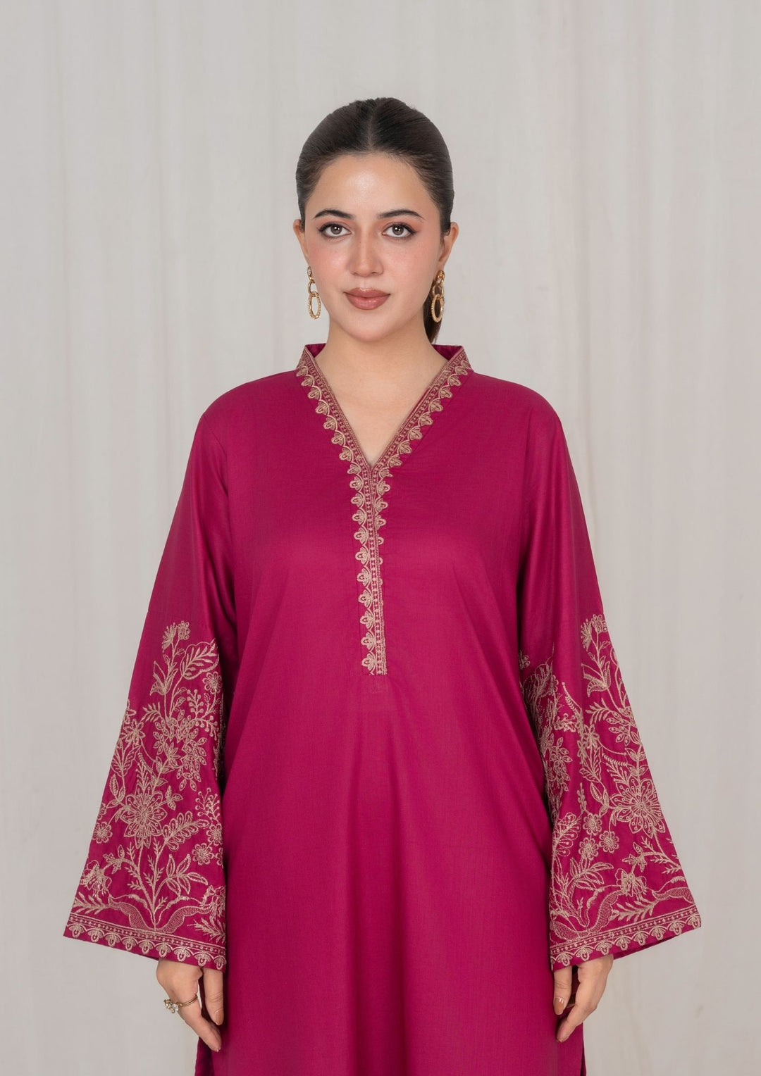 2Pc Burgundy Embroidered Lawn RIW-R26-0013