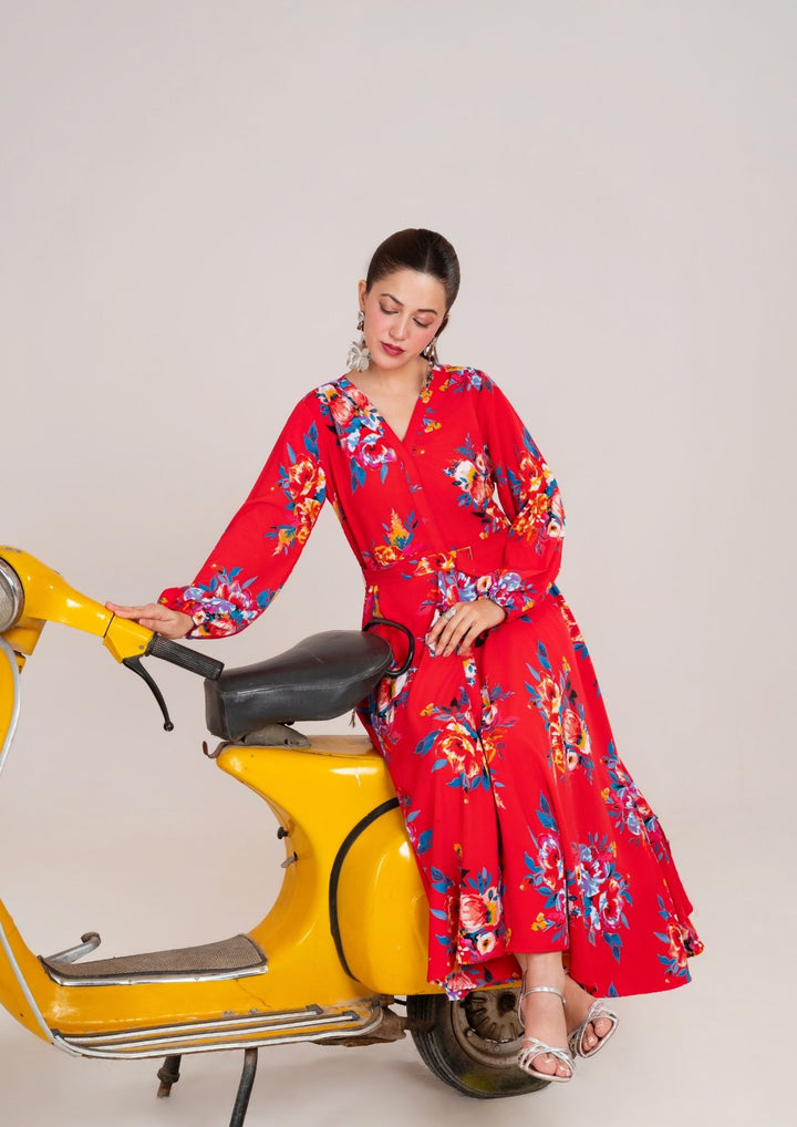 1Pc Digital Print Georgette Long Tunic JUPITER-F25-0036