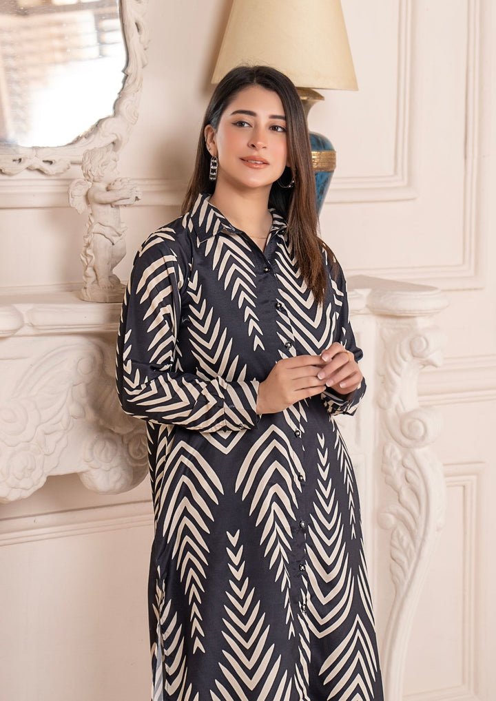 2Pc Digital Print Arabic Silk Lawn Gulmeena-G26-0017