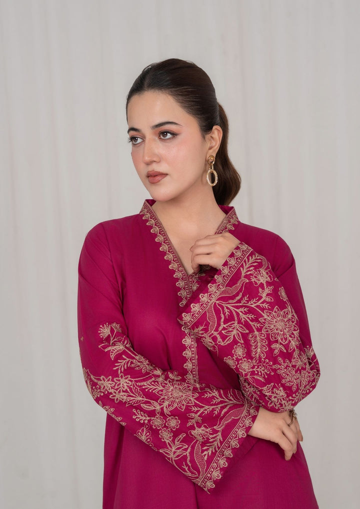 2Pc Burgundy Embroidered Lawn RIW-R26-0013