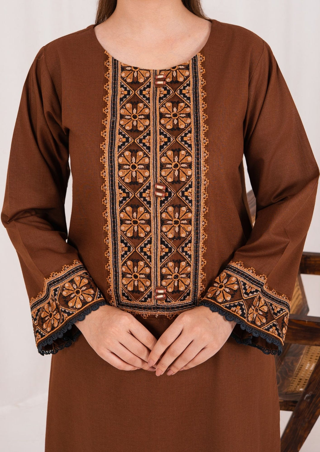 3pc Embroidered Khaddar with Embroidered Border Shawl AML-W25-0029