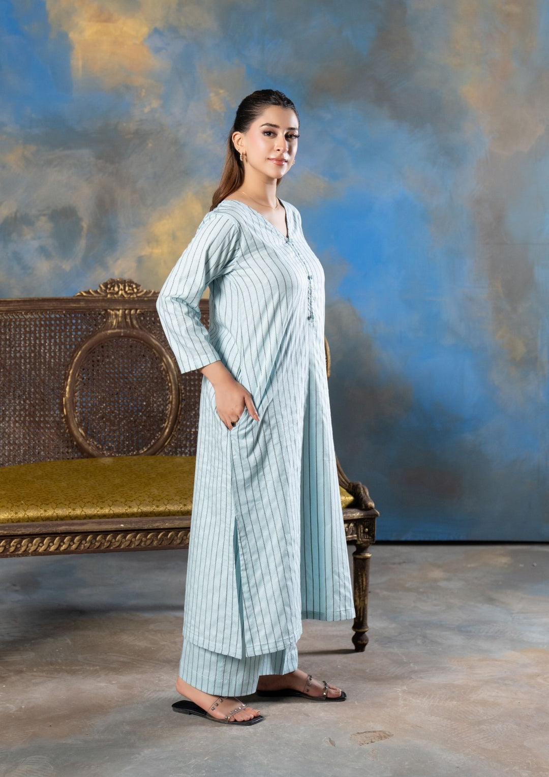 2Pc Bubble Lawn Ice Blue ROZ-R26-0017