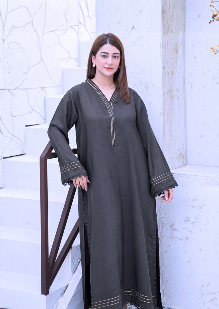 2Pc Silk Viscose Kaftan Grey JUPITER-S26-0014