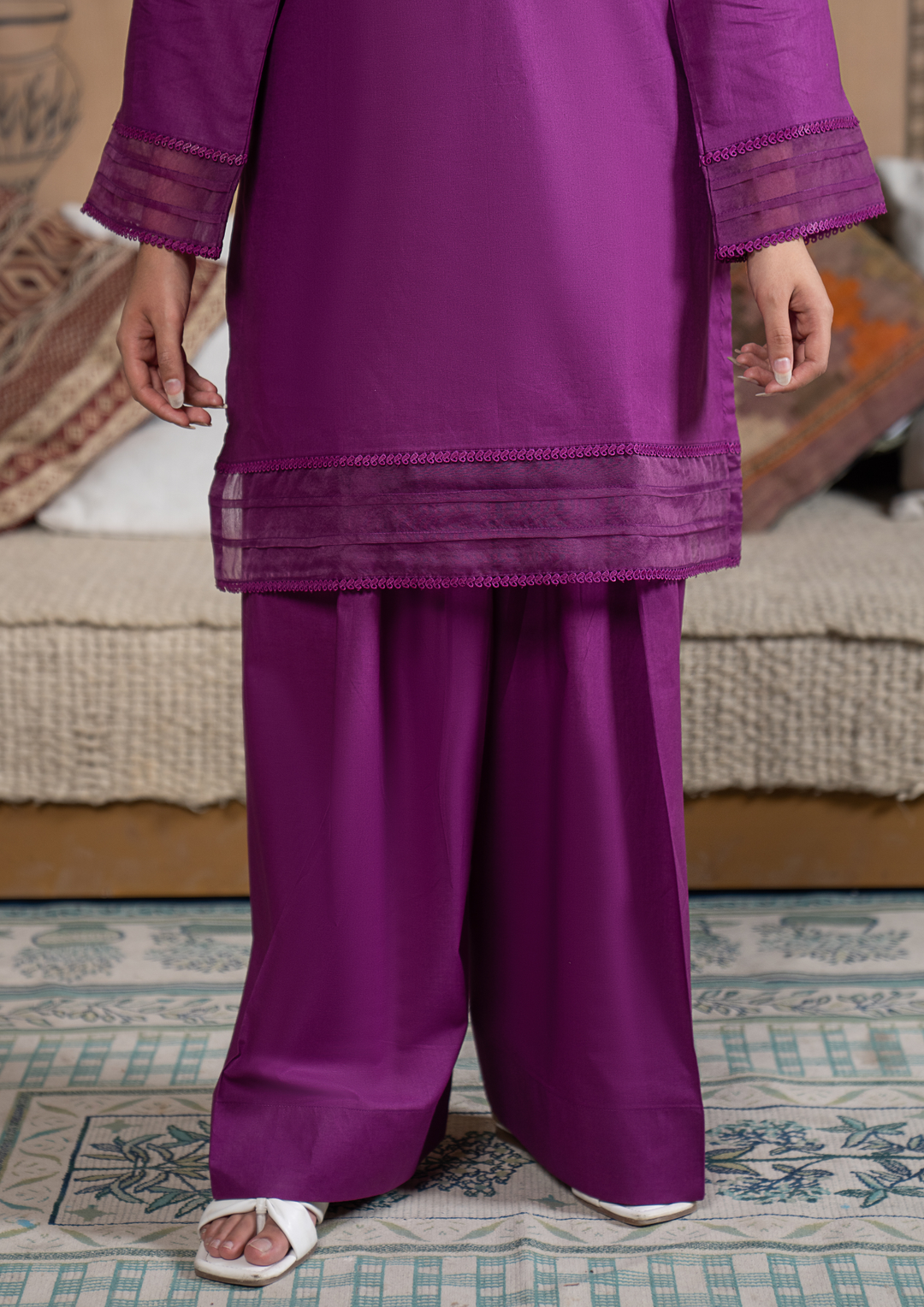 2pc Cotton Lawn Deep Purple ROZ-R26-0011