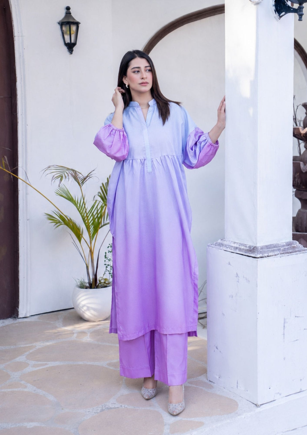 2Pc Digital Print Arabic Silk Lawn JUPITER-S26-0009