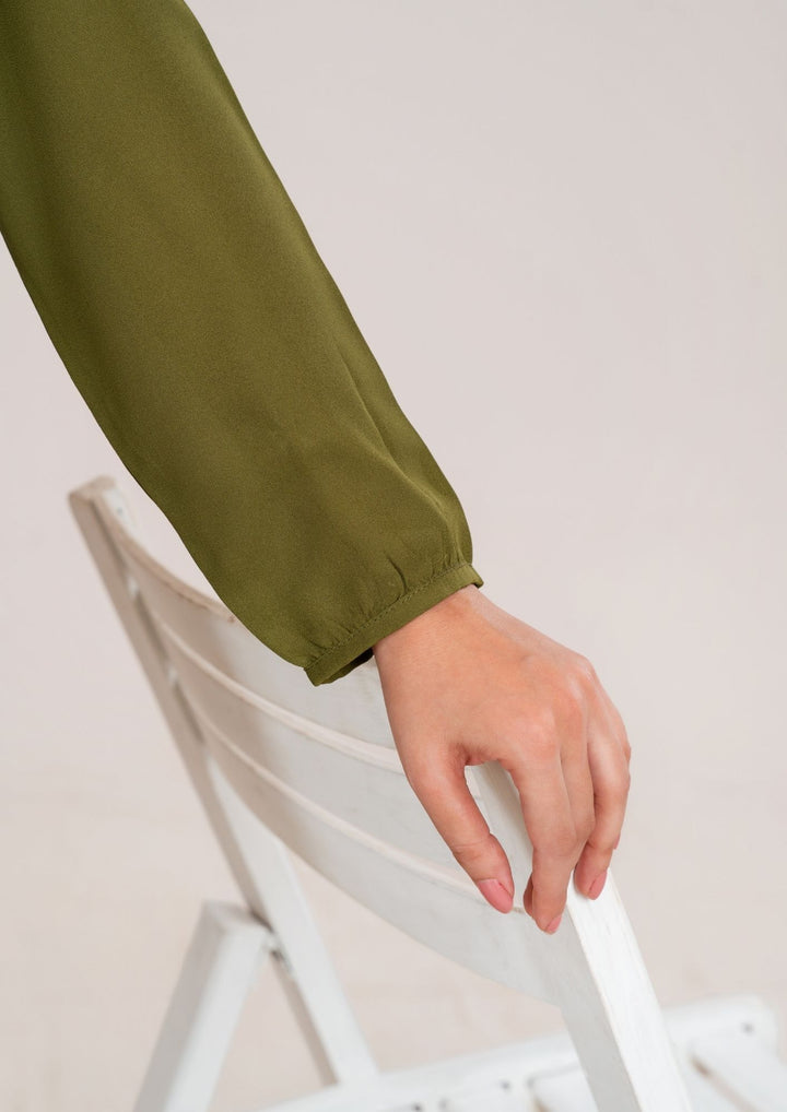 2Pc Georgette Olivish Green JUPITER-F25-0034