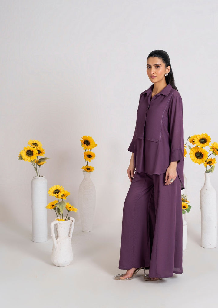 2PC Plum Charm Georgette Co-ord Set JUPITER-F25-0006