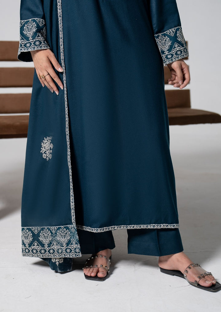3Pc Embroidered Alpine Karandi Deep Teal SAY-W26-0016